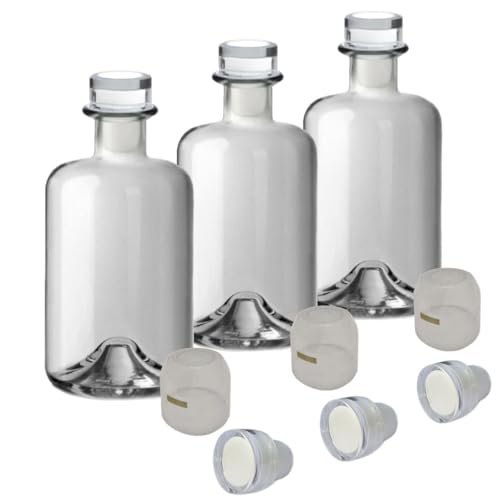 Geniess-Bar! 9x Apothekerflasche Glas Apotheker Flaschen Set leer 500ml mit transparenten Korken & Kapseln zum selbst Befüllen & Verschließen von Geniess-Bar!