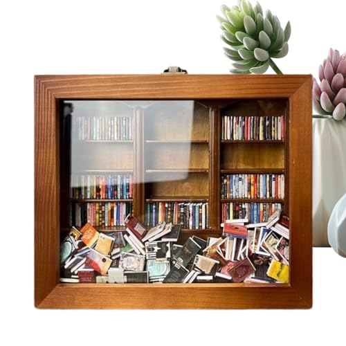 Angst Bücherregal | Kreative Dekompressions Bücherregal Ornamente | Miniatur Buch Match Boxen Vitrine Schrank | Anxietys Bookshelf, Geschenke Für Leseliebhaber, Bibliothekar von Genikeer