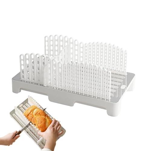 Brot Schneider | Einstellbarer Brotschneider mit Krümelschale - Verstellbare Schnittführung Klappbar Kompakt Zum Schneiden Von Brotlaiben Sandwiches Kuchen von Genikeer