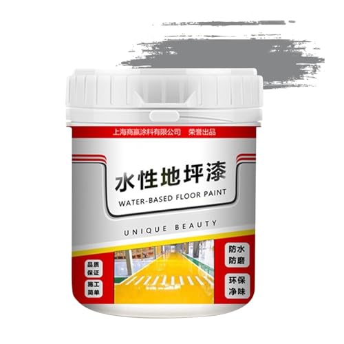 Genikeer Epoxid-Bodenfarbe Auf Wasserbasis | Schnelltrockner Anti-schlupf | Golden Silk | Grau, 1 stück (1er Pack), Satin, Wasserbasisch, Innen- Und Außenbereiche, Parkplätze von Genikeer