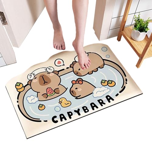 Genikeer Duschmatten Für Badezimmer, Capybara Badezimmermatten, Schnelltrocknende Weiche Matte Absorbierend Diatomeenerde Für Dusche Badewanne Genikeer Duschmatten Für Badezimmer, Capybara Badezimmermatten, Schnelltrocknende Weiche Matte Absorbierend Diatomeenerde Für Dusche Badewanne von Genikeer