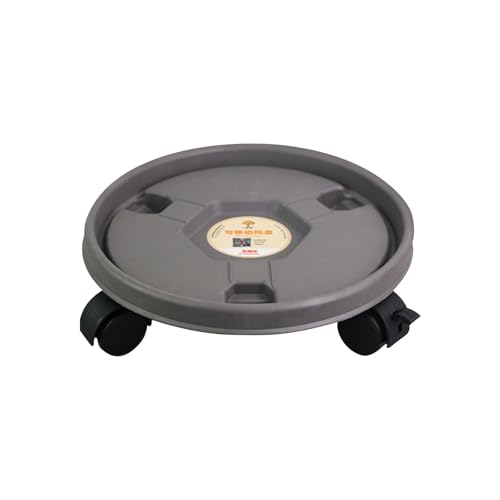 Genikeer Pflanzenroller Blumenroller 23CM Rund Blumentopf Palette Mit Vier Rädern, Rollbrett Pflanzen, Blumentopf Untersetzer Mit Rollen 20kg Tragkraft von Genikeer
