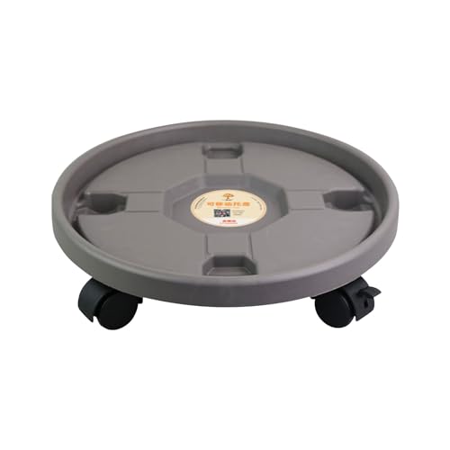 Genikeer Pflanzenroller Blumenroller 30CM Rund Blumentopf Palette Mit Vier Rädern, Rollbrett Pflanzen, Blumentopf Untersetzer Mit Rollen 30kg Tragkraft von Genikeer