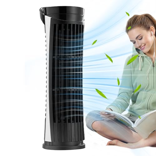 Genikeer Standing Fan | USB-Lade-Ventilator,Kompakter Lüfter ohne Rotorblätter mit LED für Schlafzimmer Büro Reisen von Genikeer