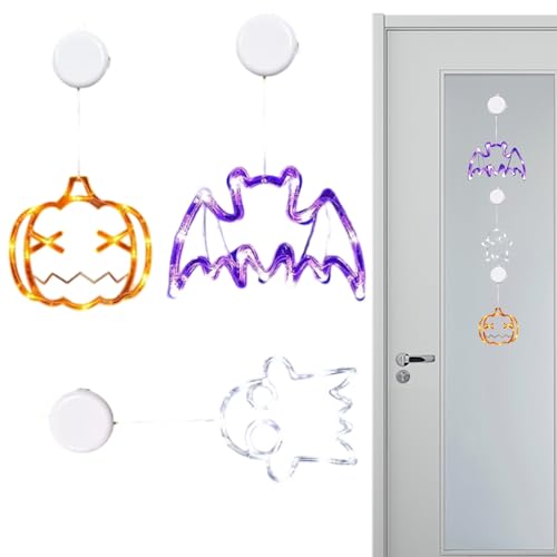 Halloween - 3 Stück Saugnapf | Süße Kürbis Deko Für Fenster Wohnzimmer Schlafzimmer Küche Schule Studentenzimmer Halloween von Genikeer