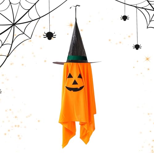 Halloween Baum Deko,Schwarzhut Kürbis Baumdekoration | Party Deko Für Innen Außen Garten Terrasse Haus Eingang Halloween Baum Deko,Schwarzhut Kürbis Baumdekoration | Party Deko Für Innen Außen Garten Terrasse Haus Eingang von Genikeer