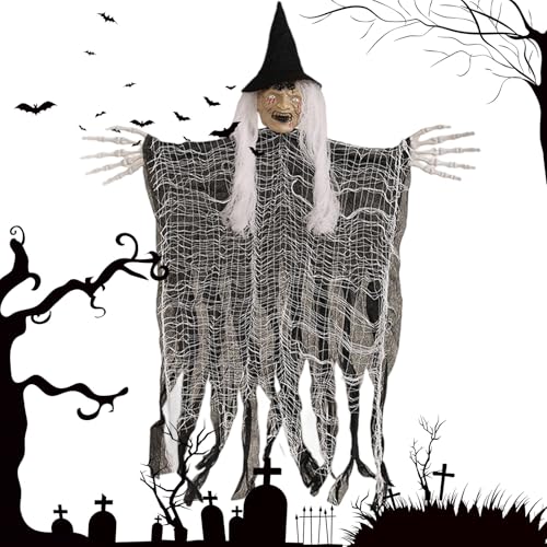 Halloween Hexen Baum Dekoration | Gruselige Party-Deko Für Draußen,Deko-Artikel Für Schlafzimmer Garten Geisterhaus von Genikeer