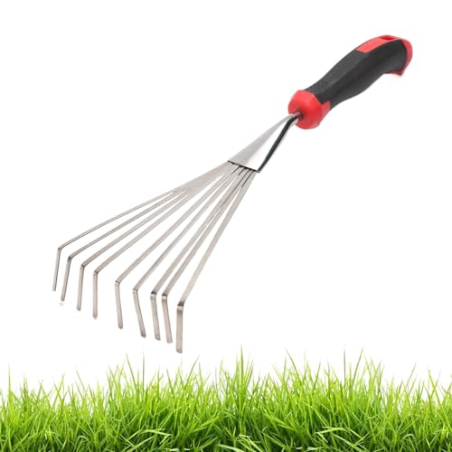 Handgrubber,Gartenrechen Handgrubber Werkzeug - Robustes Metall Handwerkzeug zum Auflockern für Rasen Sträucher von Genikeer