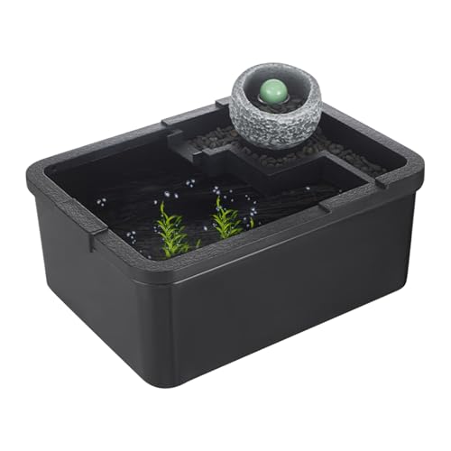Kleines Aquarium Mit Filter Und Beleuchtung - Mini Desktop Aquarium,Antikes Hydrokultur-System mit USB-Pumpe & Beleuchtung für Kampffische und Dekoration auf Schreibtischen von Genikeer
