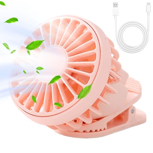 Klemmventilator | Klemmbarer Ventilator,Batteriebetriebener Wiederaufladbarer Persönlicher Kühllüfter Tragbar Mit 3 Geschwindigkeitsstufen Für Kinderbett Golf Bett Freizeit von Genikeer