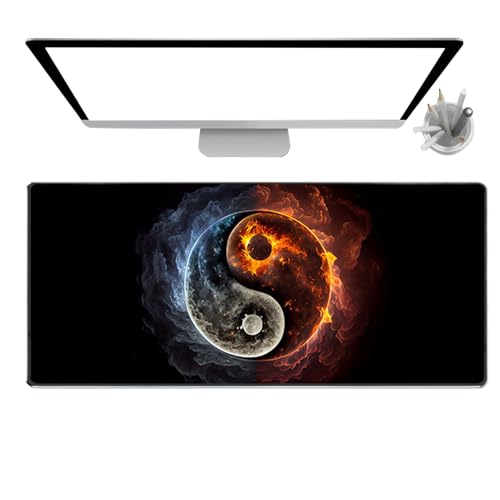 Oversized Mice Pad For Desk - XXL Rutschfeste Computer-Mousepad mit Stopp-Rändern,Stilvolle Gleitunterlage Für Laptop & Gaming Zubehör Für Erwachsene & Familie von Genikeer