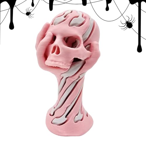 Schädel Für Zuhause - 3D Gedrucktes Schädel Fidget Spielzeug Zur Stressabbau,Sammelbare Skelett Figur Deko Für Horror Fans Erwachsene Bar Gruselhaus Party Tisch Bücherregal Schreibtisch von Genikeer