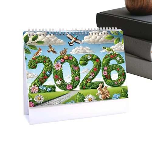 Strass Kunst Kalender | 12 Monate Planer Kalender Für Schreibtisch - Handgefertigtes Strassstein Bastelset für Tägliche Planung von Aufgaben Terminen Dating für Erwachsene von Genikeer