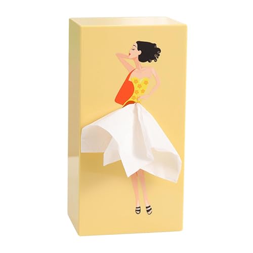 Taschentuchbox Mädchen Mit Fliegendem Rock | Lustige Tissue Box Cover Für Schlafzimmer, Arbeitszimmer, Badezimmer | Classy Girl Flying Skirt Design von Genikeer