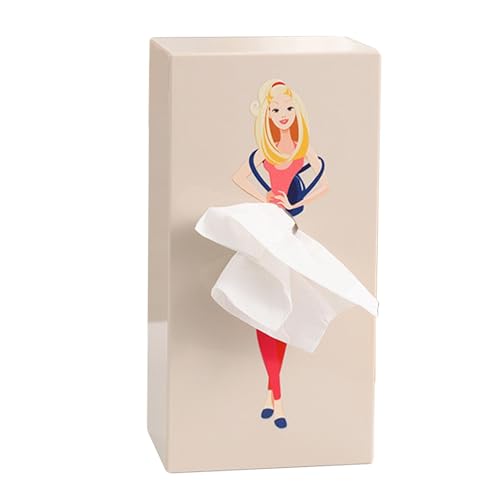 Taschentuchbox Mädchen | Fliegender Rock Tissue Box | Tissue Box Cover Lustig | Taschentücher Box Fliegender Rock | Classy Girl Flying Skirt Tissue Box Für Schlafzimmer, Arbeitszimmer, Badezimmer von Genikeer