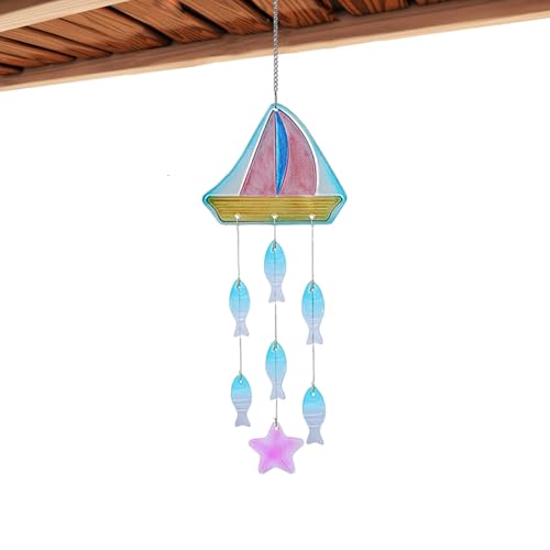 Windspiele | Bemaltes Glas Außendekoration,Sternenschildkröte Deko Für Garten Hof Terrasse Balkon Windspiele | Bemaltes Glas Außendekoration,Sternenschildkröte Deko Für Garten Hof Terrasse Balkon von Genikeer
