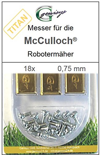 Genisys 18 Titan Messer Ersatzmesser Klingen 0,75mm für McCulloch Rob R600 R1000 Mc Culloch von Genisys