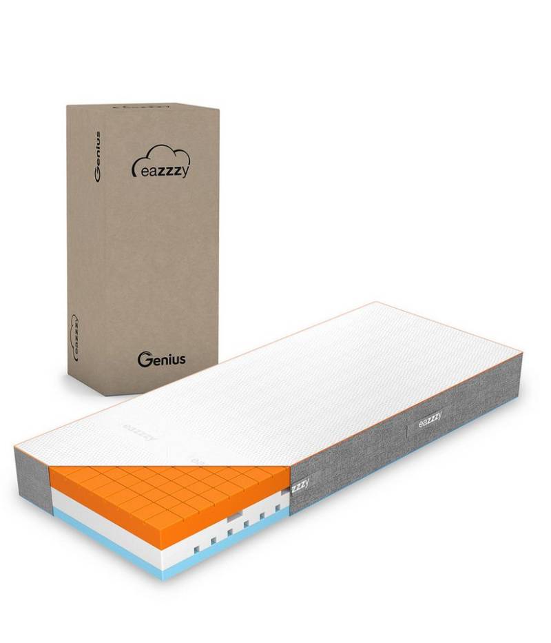 Gelschaummatratze Genius eazzzy Matratze Premium Cube, 2 in 1 Wende Matratze, Genius, 20 cm hoch, Optimaler Temperaturausgleich und Feuchtigkeitsregulierung von Genius
