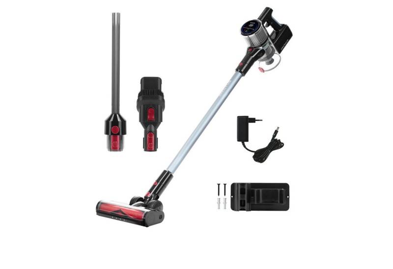 Genius Akku-Hand-und Stielstaubsauger Invictus X9 Facelift Kabellos 12-tlg., Akkustaubsauger Kabellos, Beutellos HEPA 3 Fach Filtersystem, LED Wandhalterung bis zu 55 Min für Hartböden Teppich Tierhaare von Genius