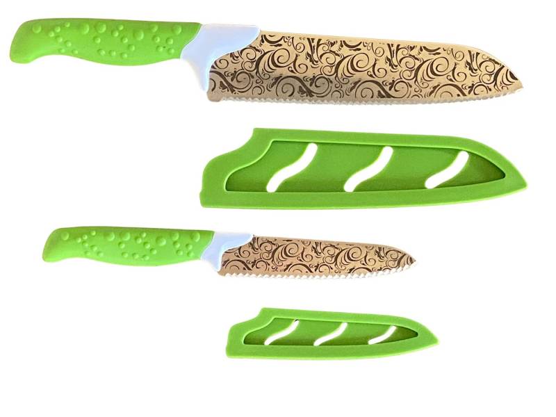Genius Allzweckmesser Genius Magic Cut Universal Messer Set Grün Kochmesser Küchenmesser von Genius