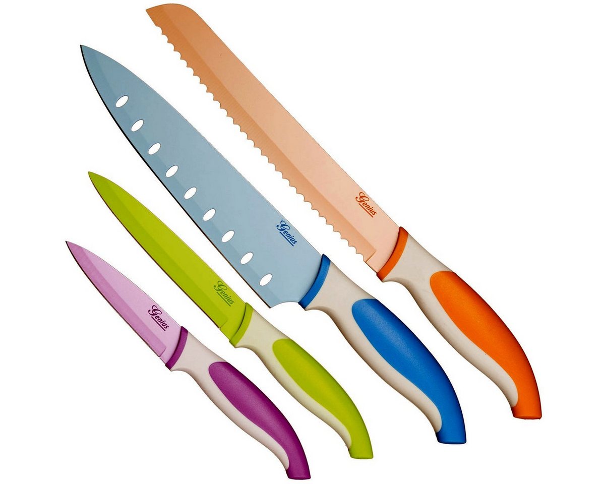 Genius Allzweckmesser Genius - Profi Messer Set 4-tlg. Küchenmesser Kochmesser bunt Genius Allzweckmesser Genius - Profi Messer Set 4-tlg. Küchenmesser Kochmesser bunt von Genius