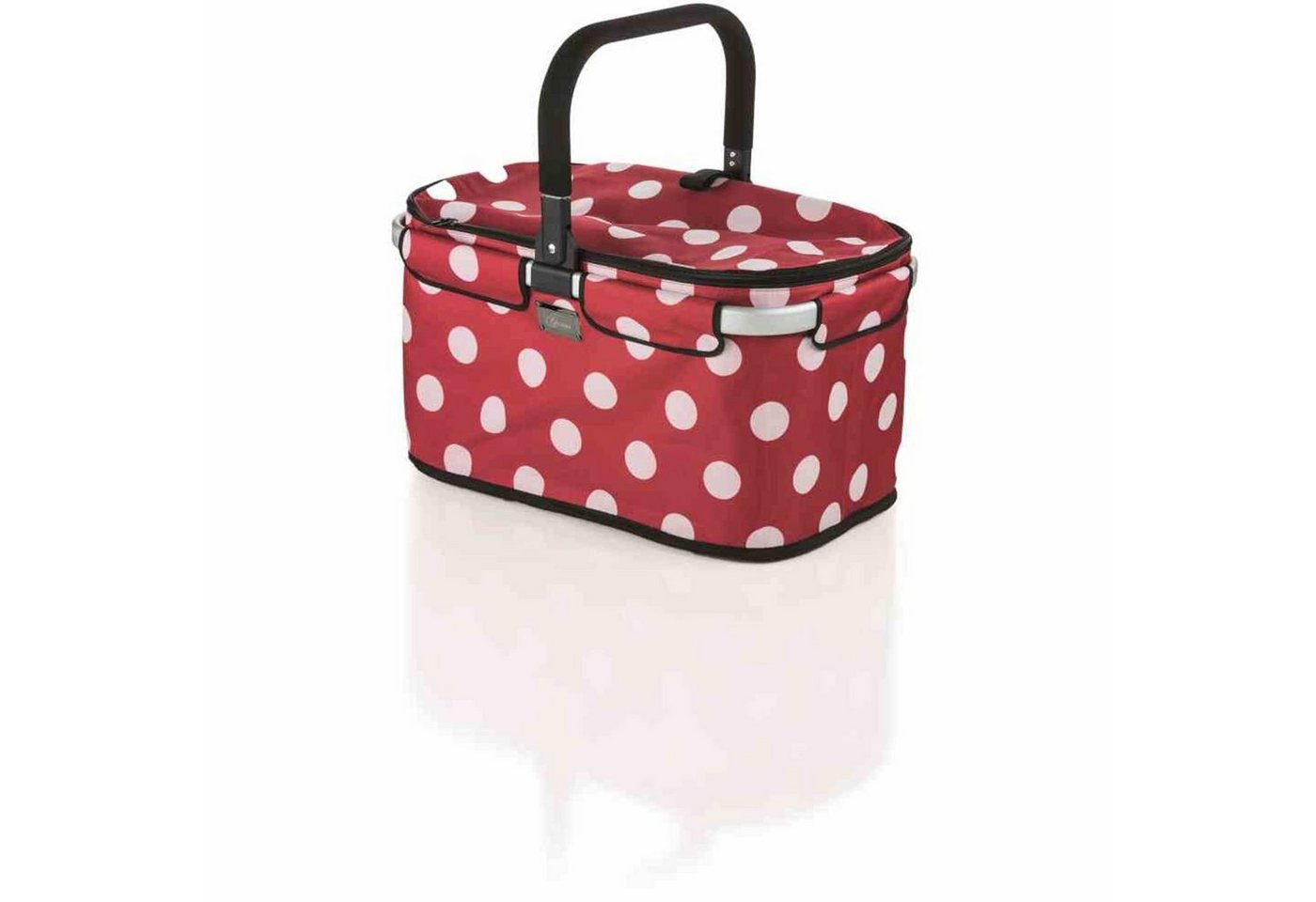 Genius Aufbewahrungsbox Einkaufskorb "Falko" rot mit weißen Punkten von Genius