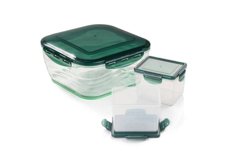 Genius Aufbewahrungsschüssel Nicer Dicer Chef Auffangbehälter-Set aus Kunststoff, (Set), Behälter gr. 3300ml & 2x kl. 700ml inkl. Deckel, Schüssel Kunststoff von Genius
