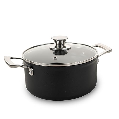 Genius Cerafit Plasma Kochtopf 20 cm mit Glasdeckel - Topf beschichtet mit 3l Fassungsvolumen aus Edelstahl | Nudeltopf für alle Herdarten mit geichmäßiger Hitzeverteilung Schwarz Genius Cerafit Plasma Kochtopf 20 cm mit Glasdeckel - Topf beschichtet mit 3l Fassungsvolumen aus Edelstahl | Nudeltopf für alle Herdarten mit geichmäßiger Hitzeverteilung Schwarz von Genius
