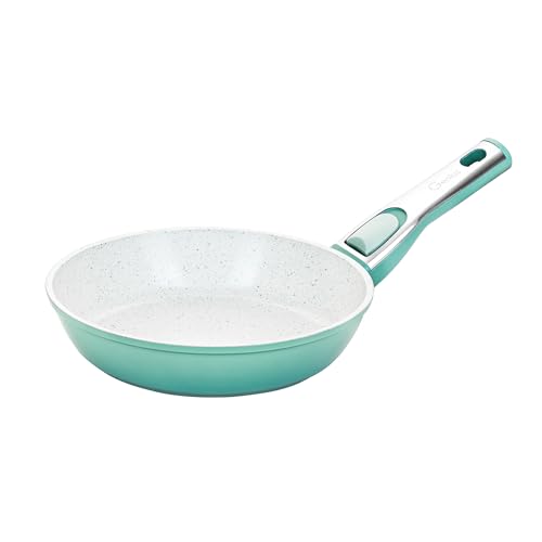 Genius Cerafit Revolution Pfanne 20 CM mit Keramik Antihaftbeschichtung, kleine Bratpfanne, abnehmbarer Griff, alle Herdarten Induktion Backofen Spülmaschinen geeignet, Türkis von Genius