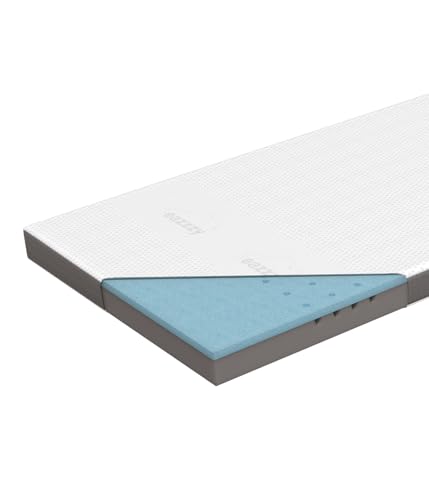 Genius Eazzzy Topper Deluxe 80x200x9cm H2 H3 - orthopädische Matratzentopper für Matratze & Boxspringbett aus Gelschaum | Matratzenauflage 80x200cm für Allergiker inkl. Bezug, Weiß von Genius