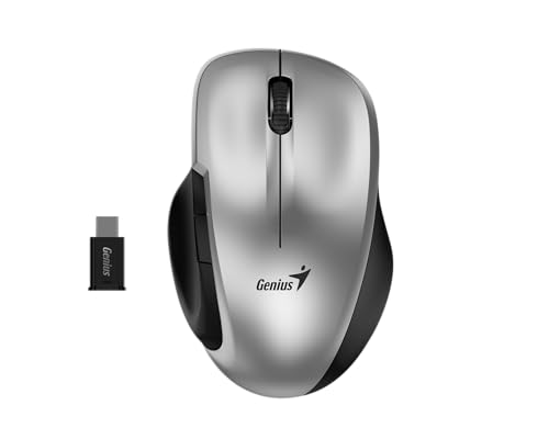 Genius Ergo 8200S Kabellose Maus, ergonomisches Design, leises Klicken, Typ C von Genius