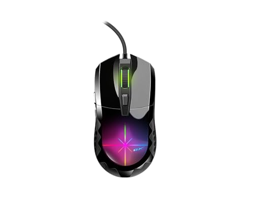 Genius Gaming-Maus Scorpion M715, Schwarz, USB, 7200 DPI, 6 programmierbare Tasten und eingebauter Speicher, atmendes RGB-Licht, kompatibel mit Laptop, Desktop von Genius