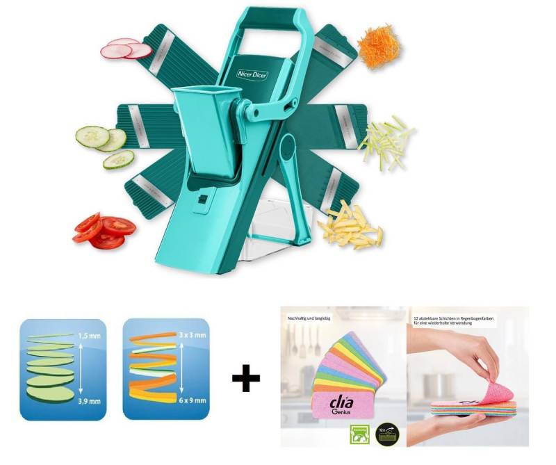 Genius Gemüsehobel Genius Gemüseschneider Nicer Dicer Mando 13tlg.Gemüsehobel + Rainbow, Kunststoff, Edelstahl, (Gemüsehobel-Set bestehend aus 13 Teilen) Genius Gemüsehobel Genius Gemüseschneider Nicer Dicer Mando 13tlg.Gemüsehobel + Rainbow, Kunststoff, Edelstahl, (Gemüsehobel-Set bestehend aus 13 Teilen) von Genius