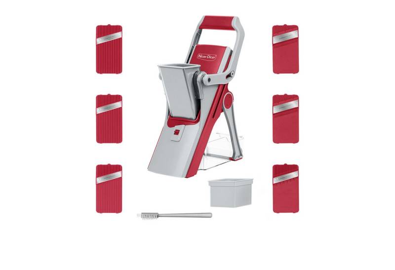 Genius Gemüsehobel Nicer Dicer Mando Gemüseschneider 12-tlg., Mandoline verstellbar, (mit Aufbewahrungsbox 6 Einsätze, Kartoffelschneider Zwiebelschneider), Vegetable Slicer Chopper für Scheiben Julienne mit Reininung Pinsel von Genius