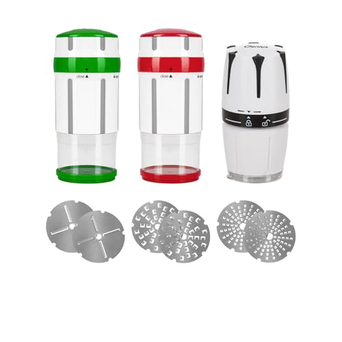 Genius Gewürzmühle Käsereibe Nicer Dicer Maestro mit 3 Größe Klingen 13-tlg. inkl. Knoblauchschneider G10 Genius Gewürzmühle Käsereibe Nicer Dicer Maestro mit 3 Größe Klingen 13-tlg. inkl. Knoblauchschneider G10 von Genius