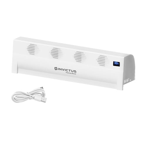 Genius Invictus Therma Boost Basic Akku Heizverstärker 2 Modi Display, Kabellos, Wärme Verteilung, Heizkörper Ventilator Heizungsaufsatz mit integrierter Thermostat Sparen Energie Heizkosten von Genius