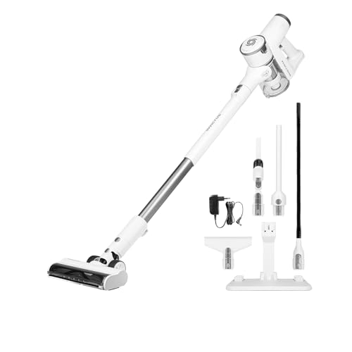 Genius Invictus X4 Pro Akku Staubsauger13 TLG., Staubsauger Kabellos mit Display, 150W Laufzeit bis 35Min. Auto Modus, Akkusauger für Teppich Hartboden und Tierhaare von Genius