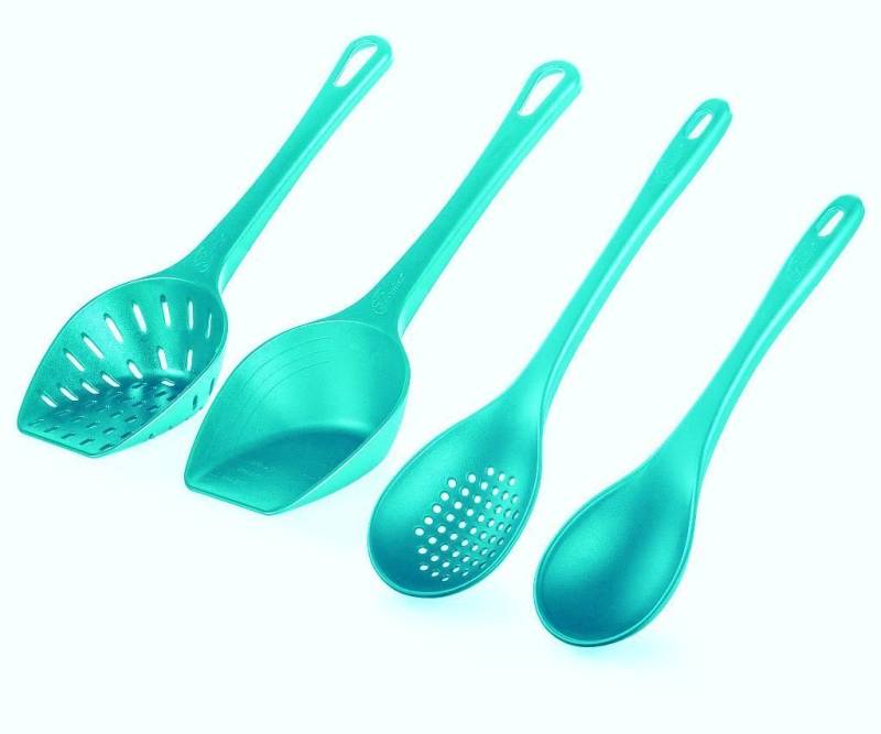 Genius Kochbesteck-Set Genius - Schöpflöffel Set 4-teilig Schöpfkellen Suppenkelle Türkis (Set bestehend aus 4 Schöpfwerkzeugen) von Genius