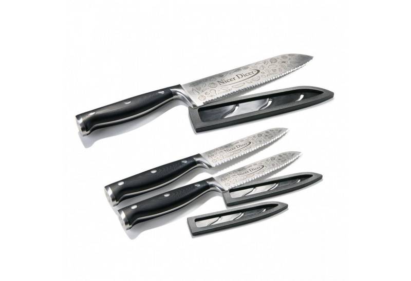 Genius Kochmesser Nicer Dicer Knife Professional Messer-Set 6-tlg., Schärfegarantie ohne Nachschleifen, handgeschliffene Präzisionsklinge Genius Kochmesser Nicer Dicer Knife Professional Messer-Set 6-tlg., Schärfegarantie ohne Nachschleifen, handgeschliffene Präzisionsklinge von Genius