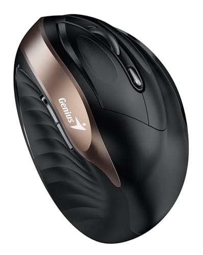 Genius Maus: Ergo 8250S kabellose vertikale ergonomische leise Maus (Champagner-Gold) von Genius