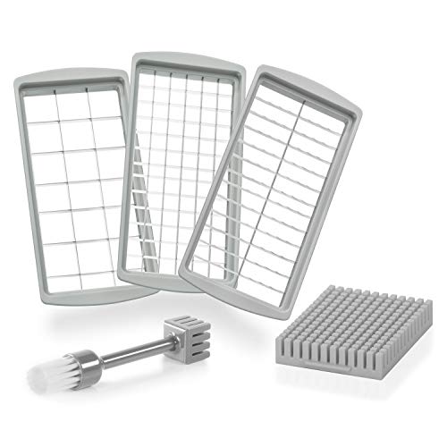 Genius Nicer Dicer Fun Zubehör Messereinsatz 5teilig - Messer mit dem Nicer Dicer Fun (Fassung: 1750 ml) kompatibel | Scheiben/Streifen & mittelgroße, große Würfel/Stifte von Genius