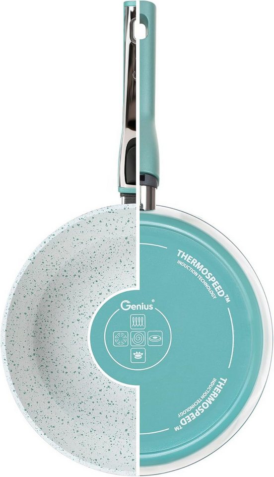 Genius Pfannen-Set Genius Cerafit Revolution Pfannen Set 2-tlg. 24cm + 1 Glasdeckel 06453, Metall / Kunststoff von Genius