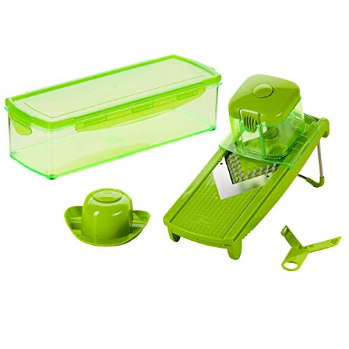 Genius Speed Slicer Medium | 6 Teile | Obst-& Gemüseschneider | NEU …, Edelstahl, Grün von Genius