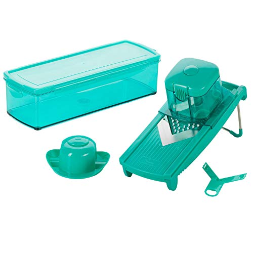 Genius Speed Slicer Medium | 6 Teile | Obst-& Gemüseschneider | NEU …, Edelstahl, Türkis von Genius