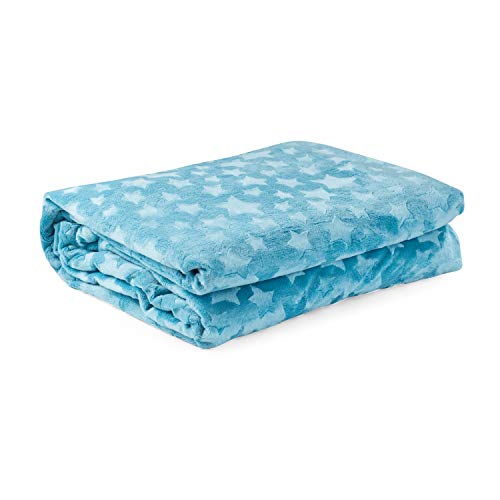 Genius eazzzy Kuscheldecke/Bettbezug für Kinder 100 x 135 cm in blau-extra weiche und warme Wohndecke-die 2 in 1 Decke-Flauschige Mikrofaserdecke und Überzug, 135x200 von Genius