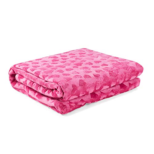 Genius eazzzy Kuscheldecke/Bettbezug für Kinder 100x135 cm in rosa-extra weiche und warme Tagesdecke-die 2 in 1 Decke-gemütliche Polyesterdecke und Überzug, Pink, 135x100 von Genius