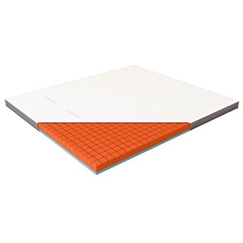 Genius eazzzy Premium Cube Topper Höhe 9 cm ergonomischer Matratzentopper, 2 in 1 Wende-Topper mit Fester und weicher Seite, Atmungsaktiver Mesh-Bezug, mit Eckschlaufen, waschbar180 x 200 cm von Genius