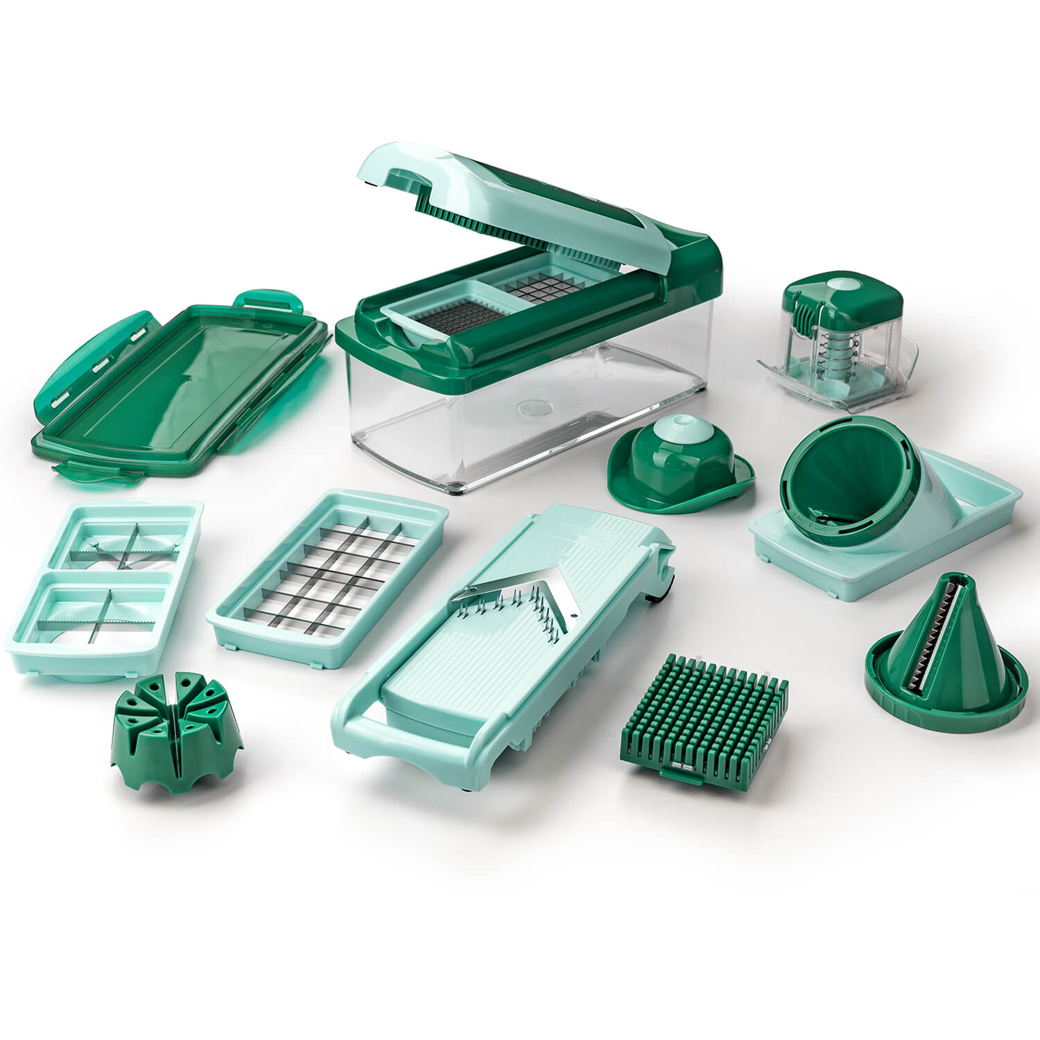 Nicer Dicer Fusion smart | Set 16-tlg. (Mintgrün) von Genius