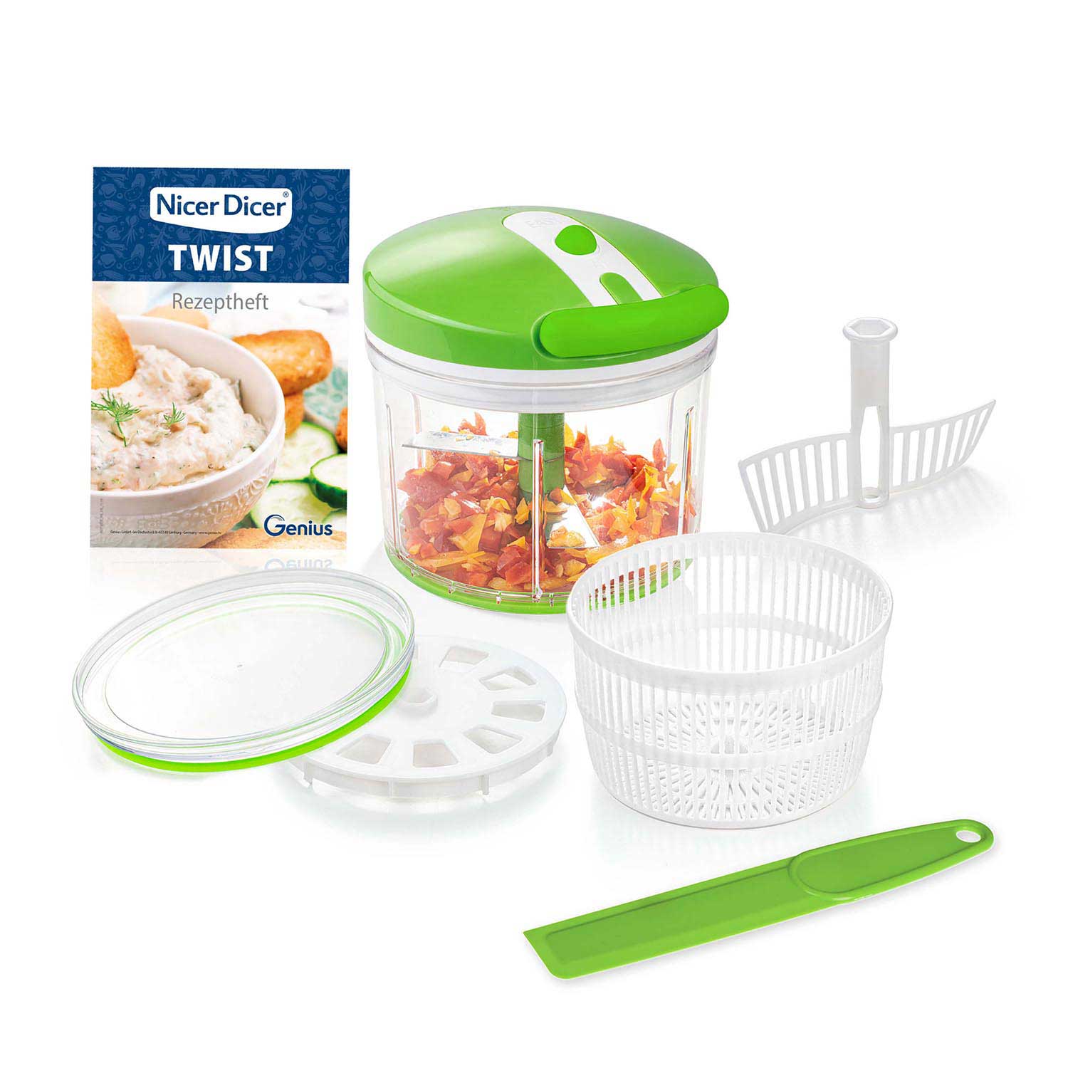 Nicer Dicer Twist | Set 9-tlg. (Rot) von Genius