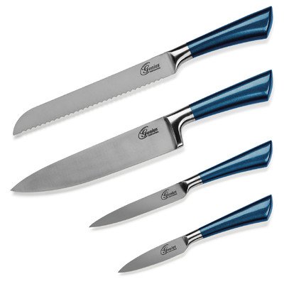 ORIGINAL Genius Profi-Messer in Fusionoptik, Set 4tlg Saphirblau von Genius